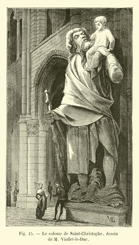 Szent Kristóf kolosszusa, M Viollet-le-Duc rajza alkotó: French School