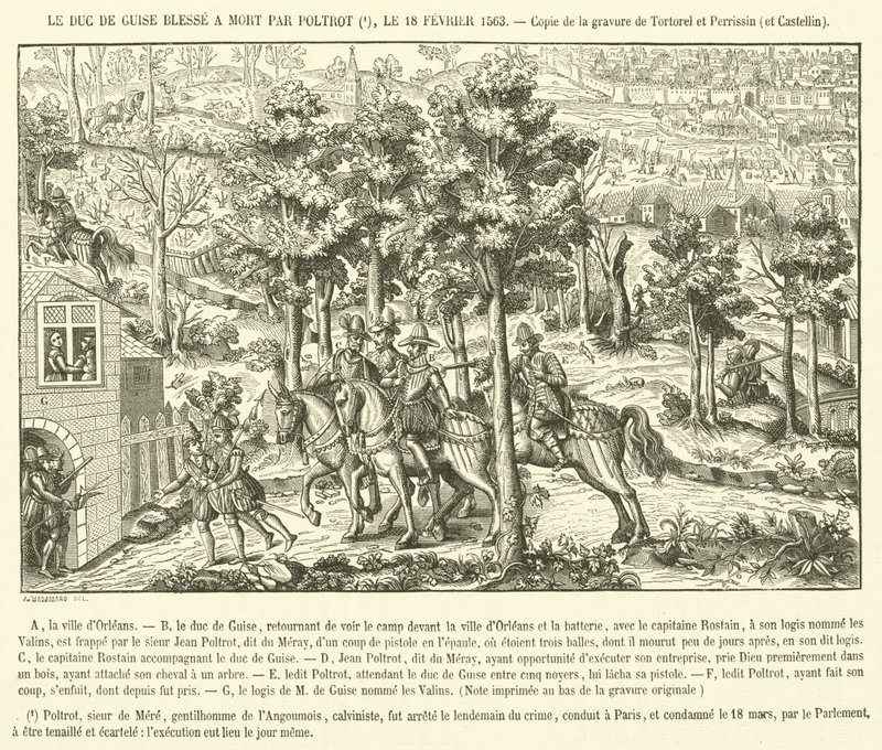 Guise hercege halálosan megsebesült (metszet) alkotó: French School