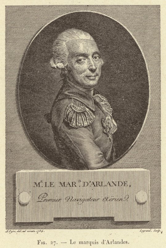 Arlandes márkija (metszet) alkotó: French School