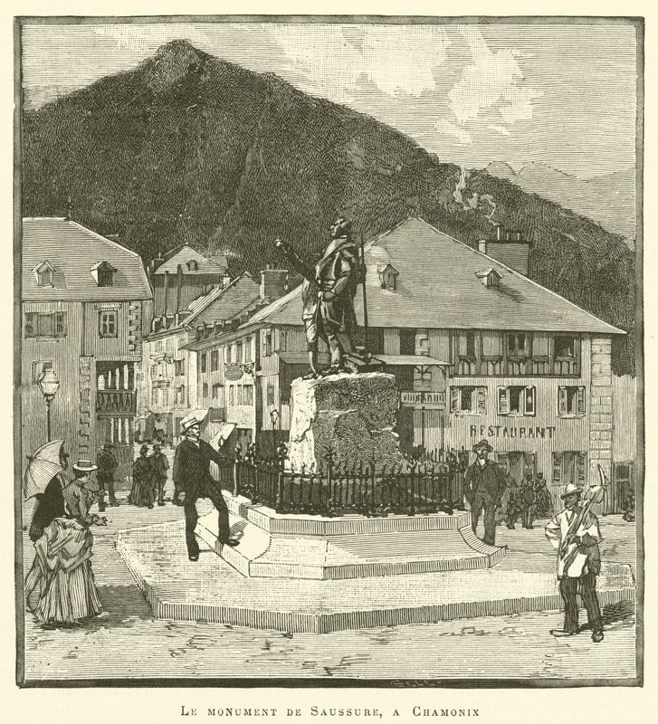 Saussure emlékműve, Chamonix-ban (metszet) alkotó: French School