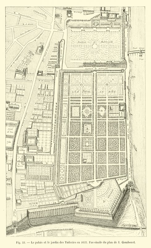 A Tuileries-palota és kert 1632-ben, I Gomboust tervének fakszimile alkotó: French School
