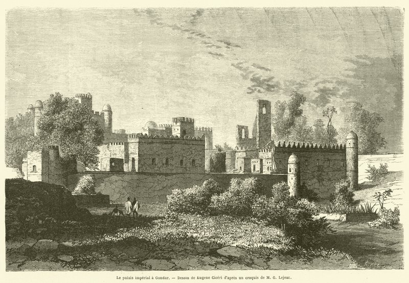 Le palais imperial a Gondar (metszet) alkotó: French School