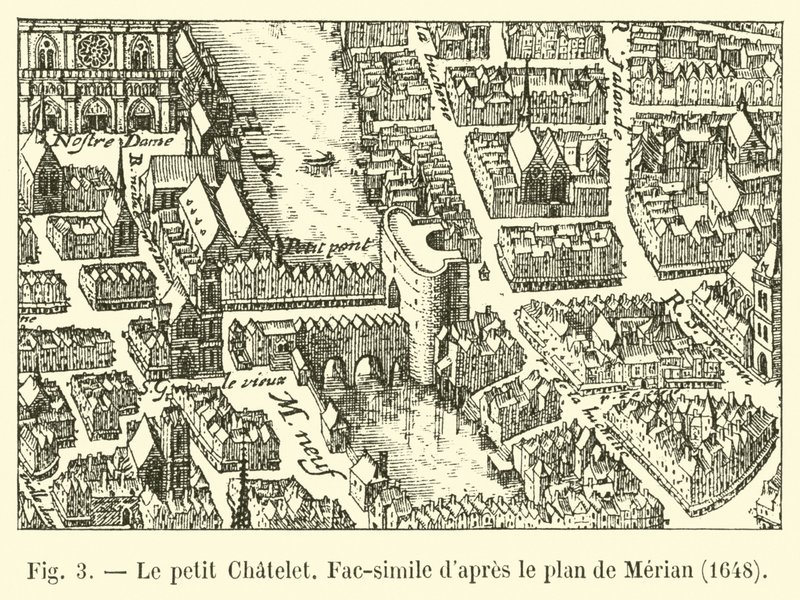 Le petit Chatelet, Fakszimile Merian terve szerint, 1648 alkotó: French School