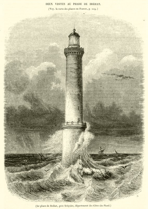 Brehat világítótorony, Treguier közelében, Côtes-du-Nord megye (metszet) alkotó: French School