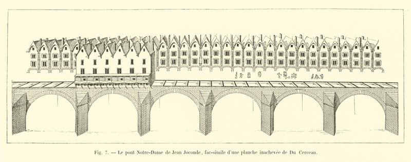 A Notre-Dame híd, Jean Joconde, egy befejezetlen tányér fakszimile, Du Cerceau alkotó: French School