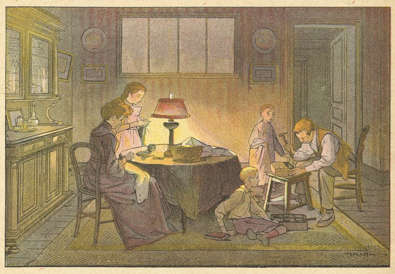 Le Recommmodage (színes litho) alkotó: French School