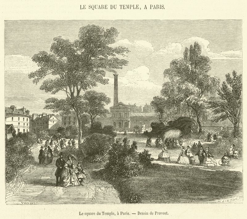 Le square du Temple, Párizs (metszet) alkotó: French School