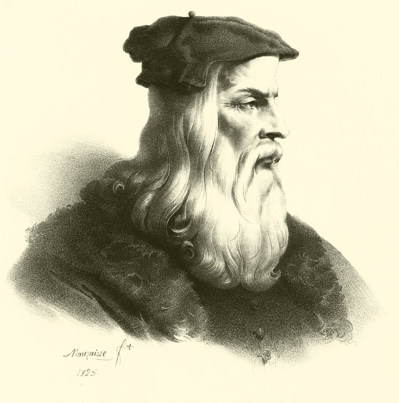 Leonardo Da Vinci, portré (metszet) alkotó: French School