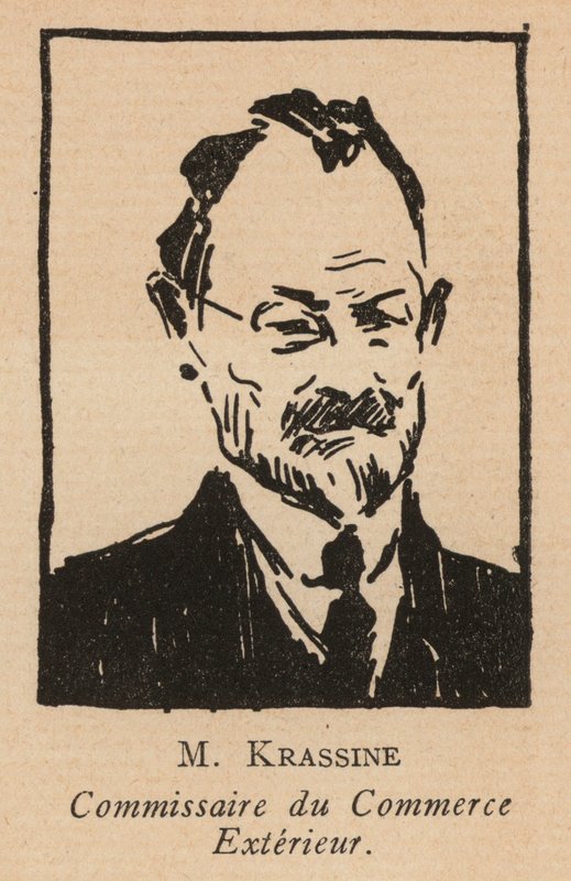 Leonyid Krasin, orosz bolsevik forradalmi politikus, külkereskedelmi népbiztos (litho) alkotó: French School