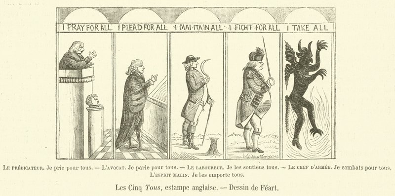 The Five All, angol nyomat (metszet) alkotó: French School