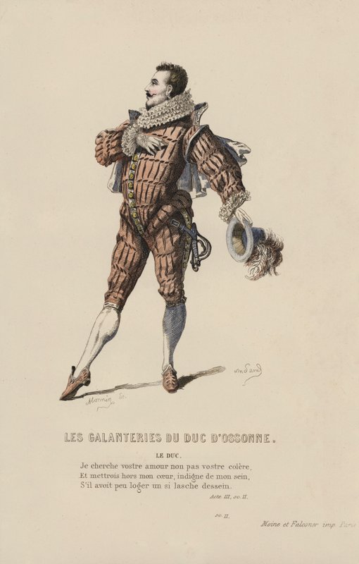 Az Ossonne herceg galantériái, a herceg (színes metszet) alkotó: French School