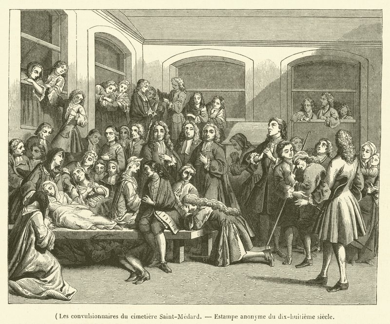 A Saint-Medard temető görcsösei (metszet) alkotó: French School