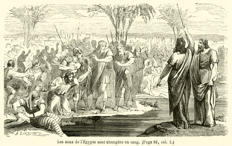 Egyiptom vize vérré változik (metszet) alkotó: French School