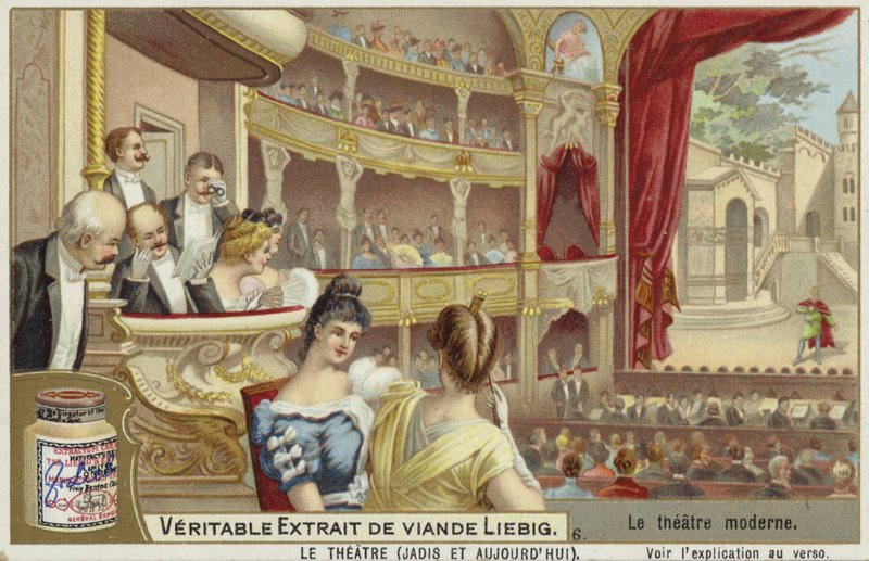 Liebig kártya egy modern színházzal alkotó: French School