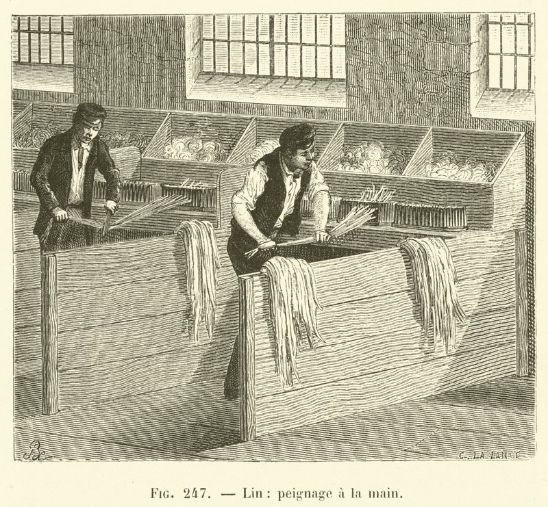 Vászon, kézi fésülés (gravírozás) alkotó: French School