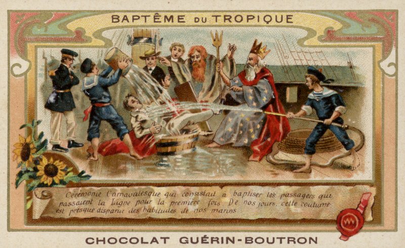 Vonalátlépési szertartás (chromolitho) alkotó: French School
