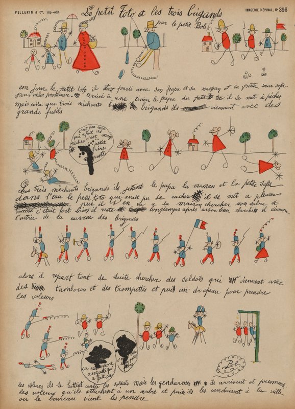 Kis Toto és a három brigand (színes metszet) alkotó: French School
