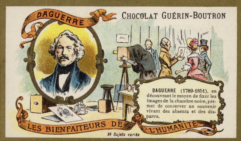 Louis Daguerre, a francia fényképezés úttörője (chromolitho) alkotó: French School