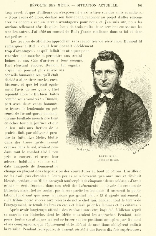 Louis Riel, kanadai politikus és a kanadai préri metis népének vezetője alkotó: French School