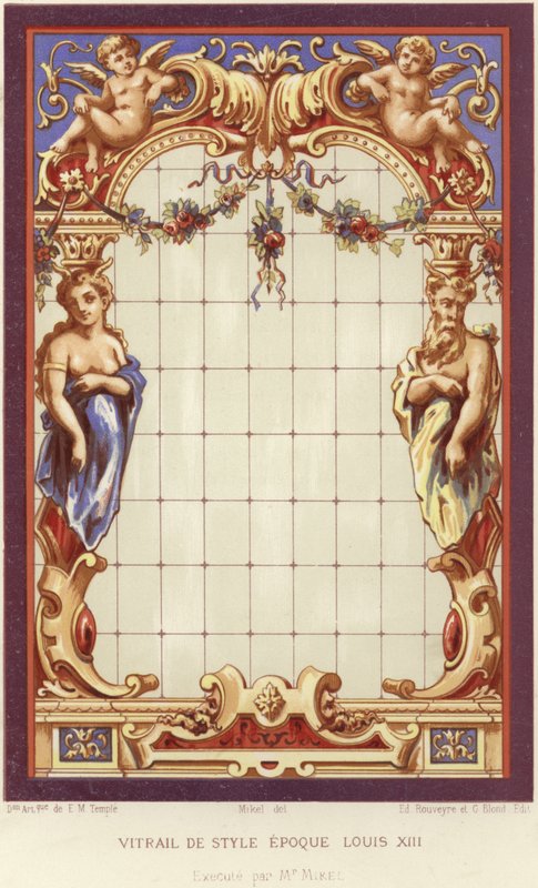 XIII. Lajos stílusú ólomüveg alkotó: French School