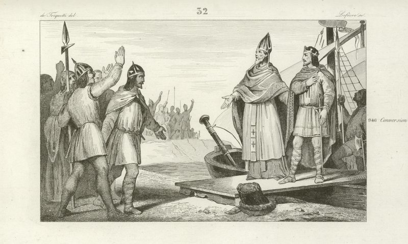 Louis dOutremer visszatér Franciaországba, hogy megszerezze a trónt, 936 alkotó: French School