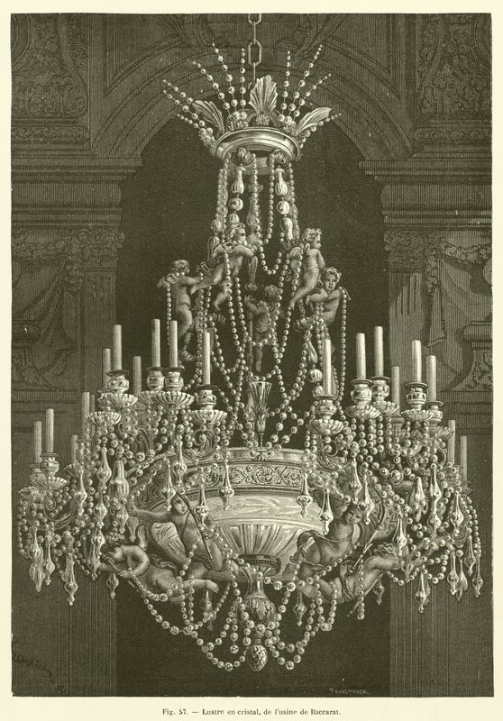 Kristálycsillár, a Baccarat gyárból (metszet) alkotó: French School