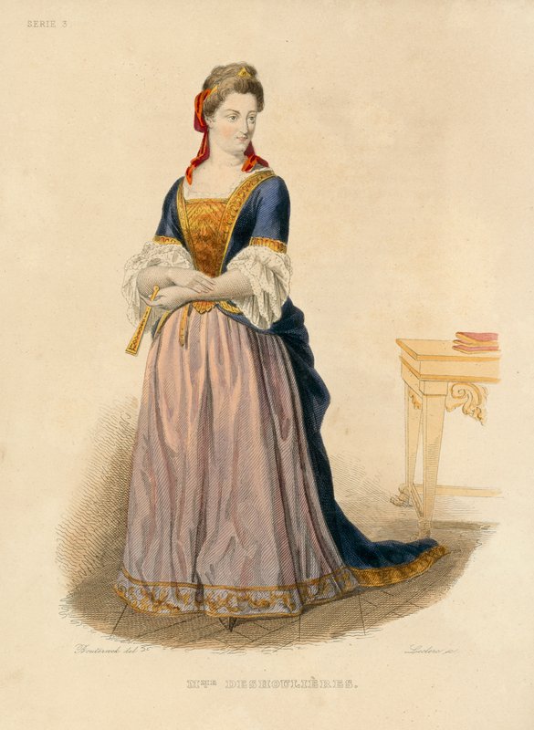 Madame Deshoulieres (színes metszet) alkotó: French School