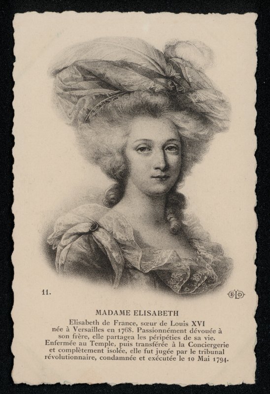 Erzsébet asszony, XVI. Lajos király nővére (litho) alkotó: French School