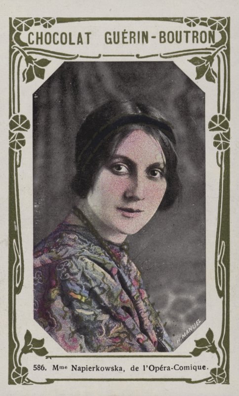 Madame Napierkowska, az Opera-Comique-ból (színes fotó) alkotó: French School