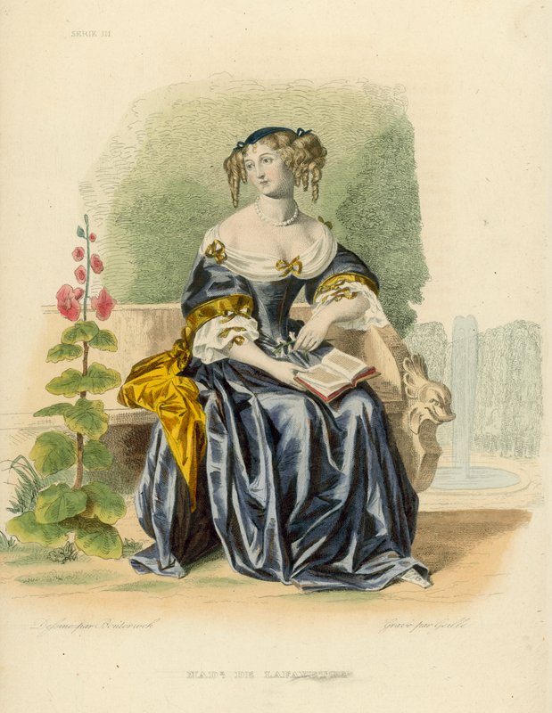 Madame de La Fayette (színes metszet) alkotó: French School