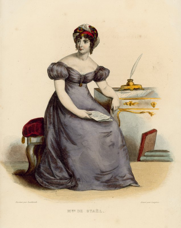 Madame de Stael (színes metszet) alkotó: French School