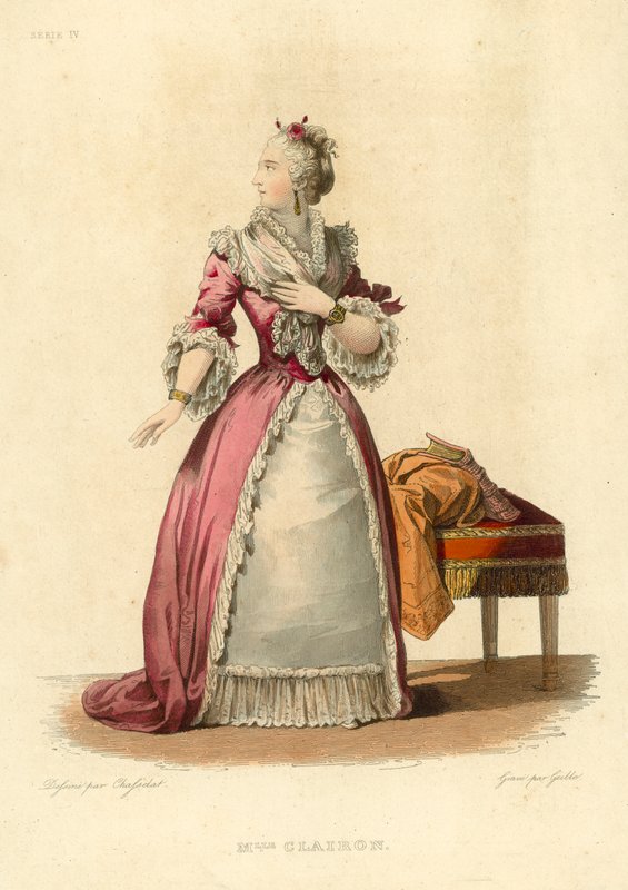 Mademoiselle Clairon (színes metszet) alkotó: French School