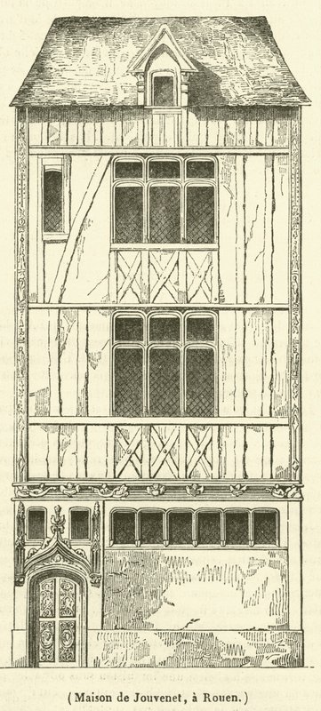 Jouvenet háza, Rouen (metszet) alkotó: French School