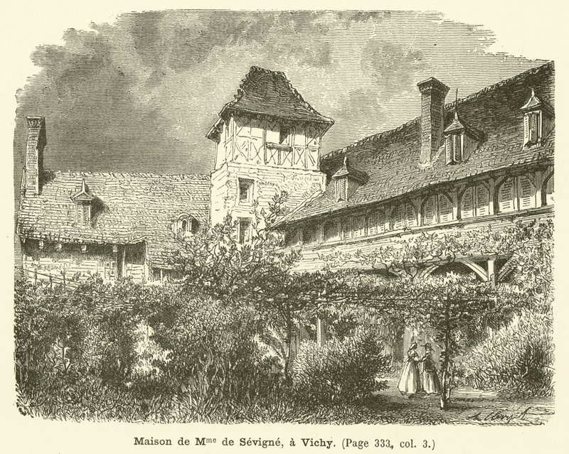 Madame de Sevigne háza, Vichyben (metszet) alkotó: French School