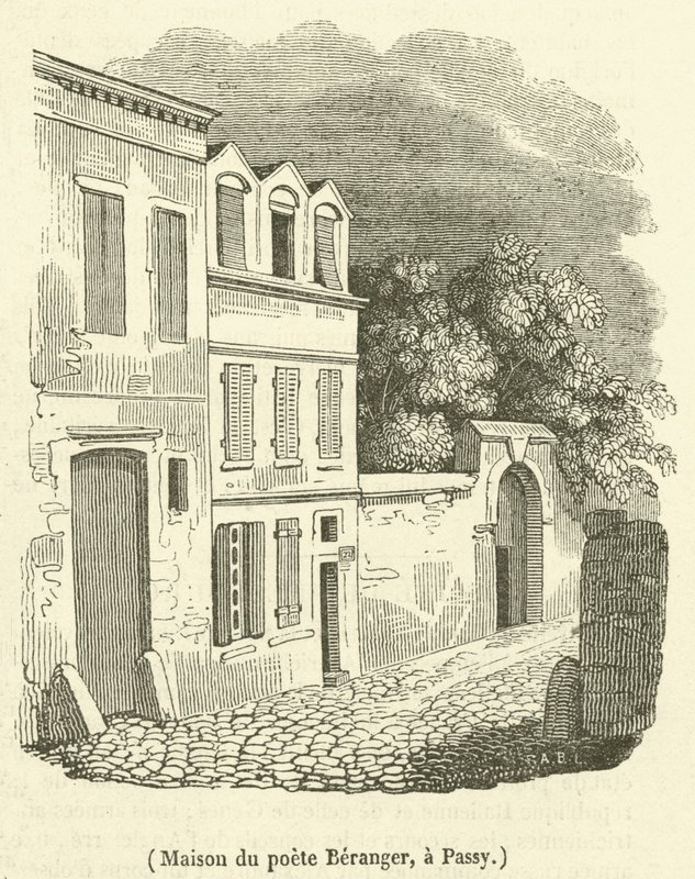 Beranger költő háza Passyban (metszet) alkotó: French School