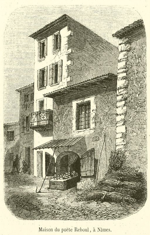 Reboul költő háza Nimes-ben (metszet) alkotó: French School