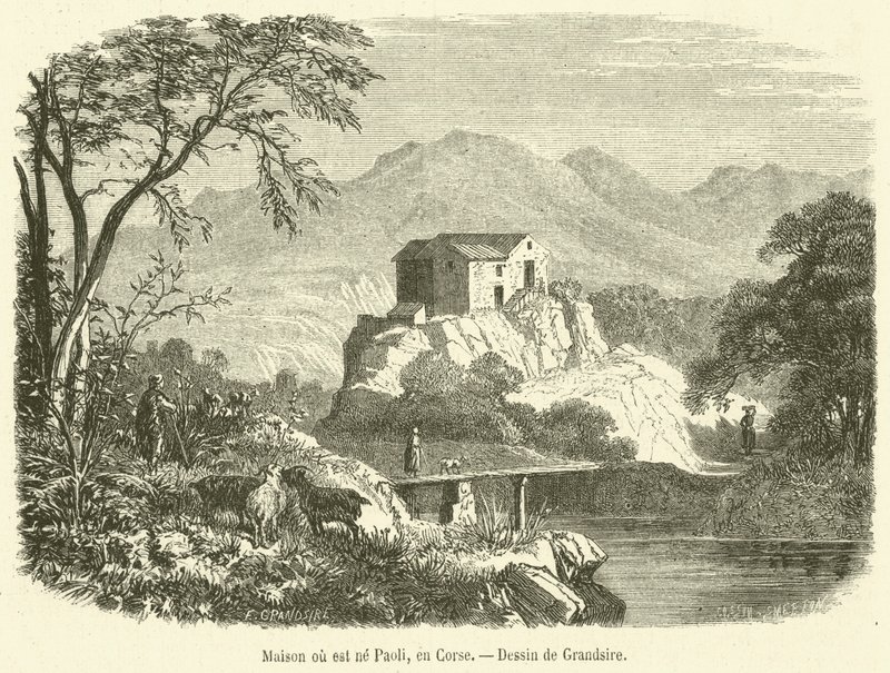 Ház, ahol Paoli született, Korzikán (metszet) alkotó: French School