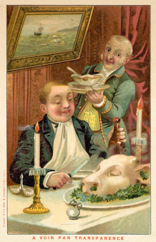 Ember vacsorázik (chromolitho) alkotó: French School