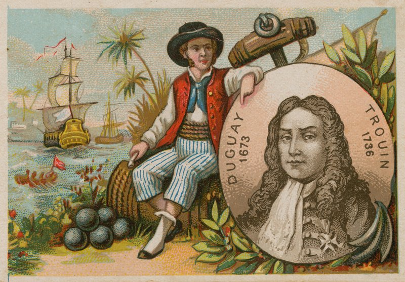 Férfi Brazíliában, aki Duguay-Trouin portréja tartja alkotó: French School
