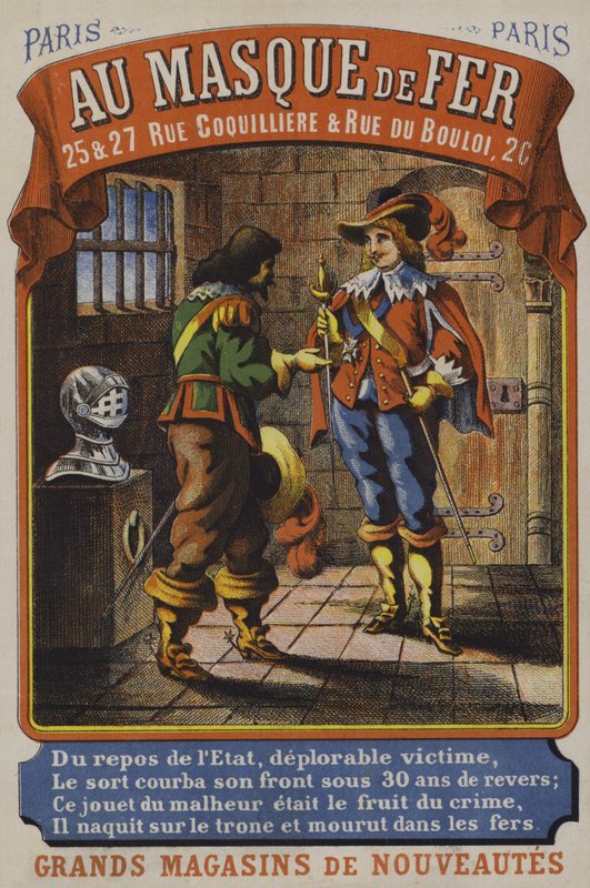 Vasmaszkos ember, Au Masque de Fer reklámja, Párizs alkotó: French School