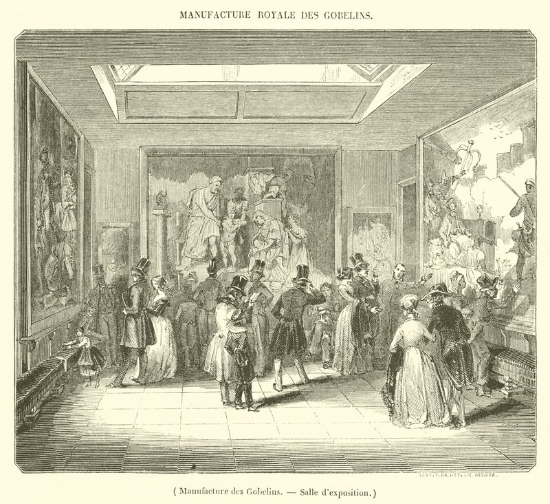 Manufacture des Gobelins, Kiállítóterem (metszet) alkotó: French School