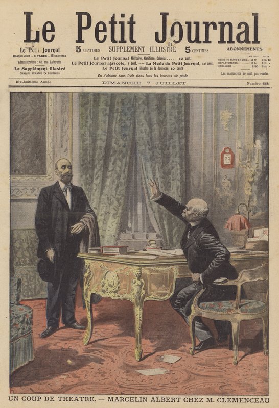 Marcelin Albert találkozott Georges Clemenceau francia miniszterelnökkel (színes litó) alkotó: French School