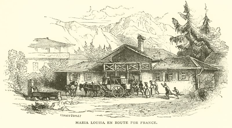 Maria Louisa úton Franciaország felé (metszet) alkotó: French School