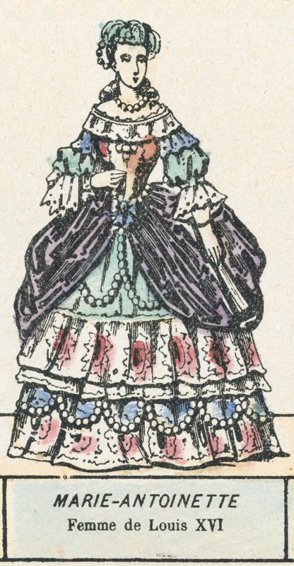 Marie Antoinette, XVI. Lajos felesége (színes metszet) alkotó: French School