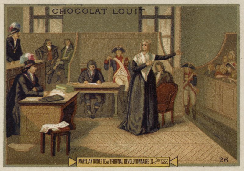 Marie Antoinette a Forradalmi Törvényszék előtt, francia forradalom, 1793. október 14. alkotó: French School