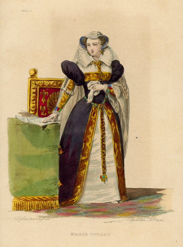 Marie Stuart (színes metszet) alkotó: French School