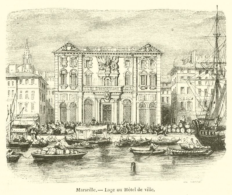 Marseille, városháza (metszet) alkotó: French School