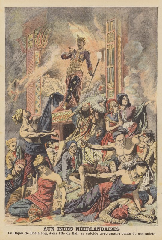 Tömeges öngyilkosság Holland Kelet-Indiában (színes litho) alkotó: French School