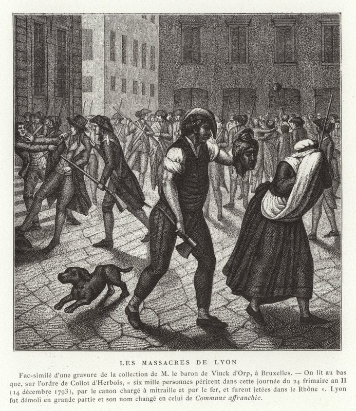 Mészárlás Lyonban, a francia forradalom, 1793. december alkotó: French School