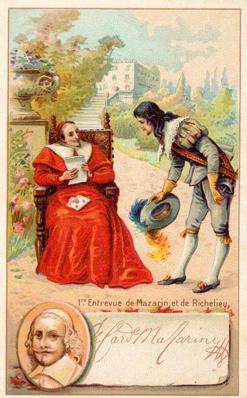 Richelieu bíboros és Jules Mazarin találkozója alkotó: French School